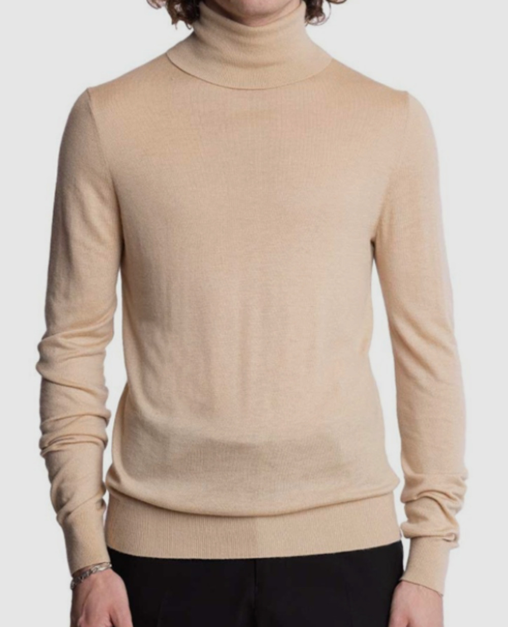 Paisley & Gray Men's Slim Fit Fine Gauge Turtleneck Sweater Almond XL